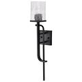 Product Image of Terrace 1 Light Wall Sconce Matte Black Finish Crackel Glass