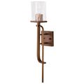Product Image of Terrace 1 Light Wall Sconce Natural Brass Finish Crackel Glass