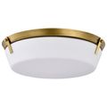Product Image of Rowen 4 Light Flush Mount Natural Brass Finish Etched White Glass