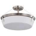 Product Image of Rowen 4 Light Semi Flush Brushed Nickel Finish Etched White Glass