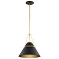 Product Image of Adina 1 Light Medium Pendant Matte Black and Natural Brass Finish