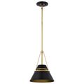 Product Image of Adina 1 Light Small Pendant Matte Black and Natural Brass Finish