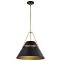 Product Image of Adina 3 Light Large Pendant Matte Black and Natural Brass Finish