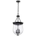 Product Image of Boliver 3 Light Pendant 11 Inches Matte Black Finish Clear Seeded Glass