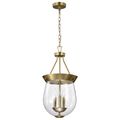 Product Image of Boliver 3 Light Pendant 11 Inches Vintage Brass Finish Clear Seeded Glass