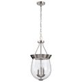 Product Image of Boliver 3 Light Pendant 11 Inches Brushed Nickel Finish Clear Seeded Glass