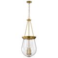 Product Image of Boliver 3 Light Pendant 14 Inches Vintage Brass Finish Clear Seeded Glass