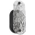 Product Image of Glacier 1 Light Vanity Medium Base 60 Watt Matte Black Finish Ice Glass