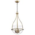 Product Image of Amado 3 Light Pendant 14 Inches Vintage Brass Finish Clear Glass