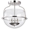 Product Image of Amado 3 Light Semi Flush Mount Polished Nickel Finish Clear Glass