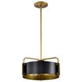 Product Image of Altos 3 Light Small Pendant Matte Black and Natural Brass Finish