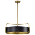 Product Image of Altos 5 Light Large Pendant Matte Black and Natural Brass Finish