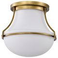 Product Image of Valdora 1 Light Flush Mount 14 Inches Natural Brass Finish White Opal Glass