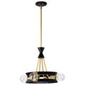 Product Image of Marsden 4 Light Chandelier Matte Black and Natural Brass Finish