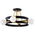 Product Image of Marsden 4 Light Semi Flush Matte Black and Natural Brass Finish