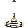 Product Image of Marsden 8 Light Chandelier Matte Black and Natural Brass Finish