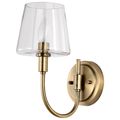 Product Image of Brookside 1 Light Sconce Vintage Brass Finish Clear Glass