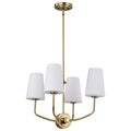 Product Image of Cordello 4 Light Chandelier Vintage Brass Finish Etched White Opal Glass