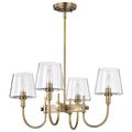Product Image of Brookside 4 Light Chandelier Vintage Brass Finish Clear Glass
