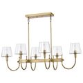 Product Image of Brookside 6 Light Island Pendant Vintage Brass Finish Clear Glass