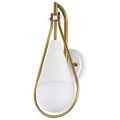 Product Image of Admiral 1 Light Wall Sconce Matte White and Natural Brass Finish White Opal Glass