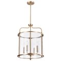 Product Image of Yorktown 4 Light Pendant Burnished Brass Finish Clear Glass