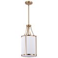 Product Image of Easton 1 Light Pendant Burnished Brass Finish White Linen Shade
