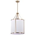 Product Image of Easton 3 Light Pendant Burnished Brass Finish White Linen Shade