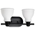 Product Image of Russel 2 Light Vanity Matte Black w/ Satin White Glass
