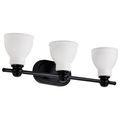 Product Image of Russel 3 Light Vanity Matte Black w/ Satin White Glass