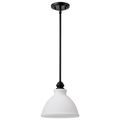 Product Image of Russel 10 Inch Mini Pendant Matte Black w/ Satin White Glass