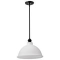 Product Image of Russel 14 Inch Pendant Matte Black w/ Satin White Glass
