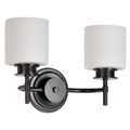 Product Image of Warren 2 Light Vanity Gun Metal w/ Satin White Glass