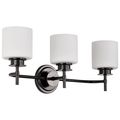 Product Image of Warren 3 Light Vanity Gun Metal w/ Satin White Glass