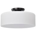 Product Image of Warren 13 Inch Semi Flush Mount Gun Metal w/ Satin White Glass