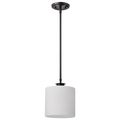 Product Image of Warren 8 Inch Pendant Gun Metal w/ Satin White Glass