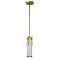 Product Image of Roselle Mini Pendant Natural Brass w/ White Glass