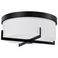 Product Image of Roselle 15 Inch Flush Mount Matte Black w/ White Glass