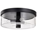 Product Image of Clarksville 15 Inch Flush Mount Matte Black w/ Clear Glass