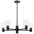 Product Image of Clarksville 28 Inch 5 Light Chandelier Matte Black w/ Clear Glass
