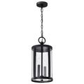 Product Image of Broadstone 2 Light Hanging Lantern Matte Black w/ Clear Seeded Glass