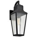 Product Image of Lawrence 1 Light Large Wall Lantern Matte Black w/ Clear Seeded Glass