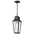 Product Image of Lawrence 1 Light Hanging Lantern Matte Black w/ Clear Seeded Glass