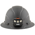 Product Image of Premium KARBN Pattern Non-Vented Full Brim Hard Hat w/ Headlamp, Class E