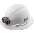 Product Image of Full-Brim Non-Vented Hard Hat w/ Rechargeable Headlamp, Type 1 Class E (White)