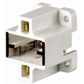 Product Image of Gx23, Gx23-2 Base, 2-pin, Compact Fluorescent Lampholder, Bottom Screw-down (Black) White Body