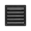 Product Image of 8" Black Plastic Fresh Air Intake Vent w/ Rain Guard, 1" Collar