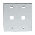 Product Image of Dual-Gang Quickport, Wallplate w/ ID Windows, 2-port (Gray)
