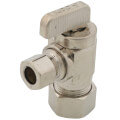 Product Image of 1/2" Nom Comp (5/8" OD) x 1/4" OD Comp Angle Supply Stop, Lead Free (Chrome Plated)