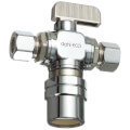 Product Image of 1/2" Fem. CPVC x  3/8" OD Comp x 3/8" OD Comp Dual Outlet Valve, Lead Free (Chrome Plated)